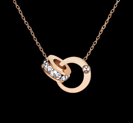 Stainless Steel Interlocking Rings Necklace