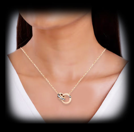 Stainless Steel Interlocking Rings Necklace