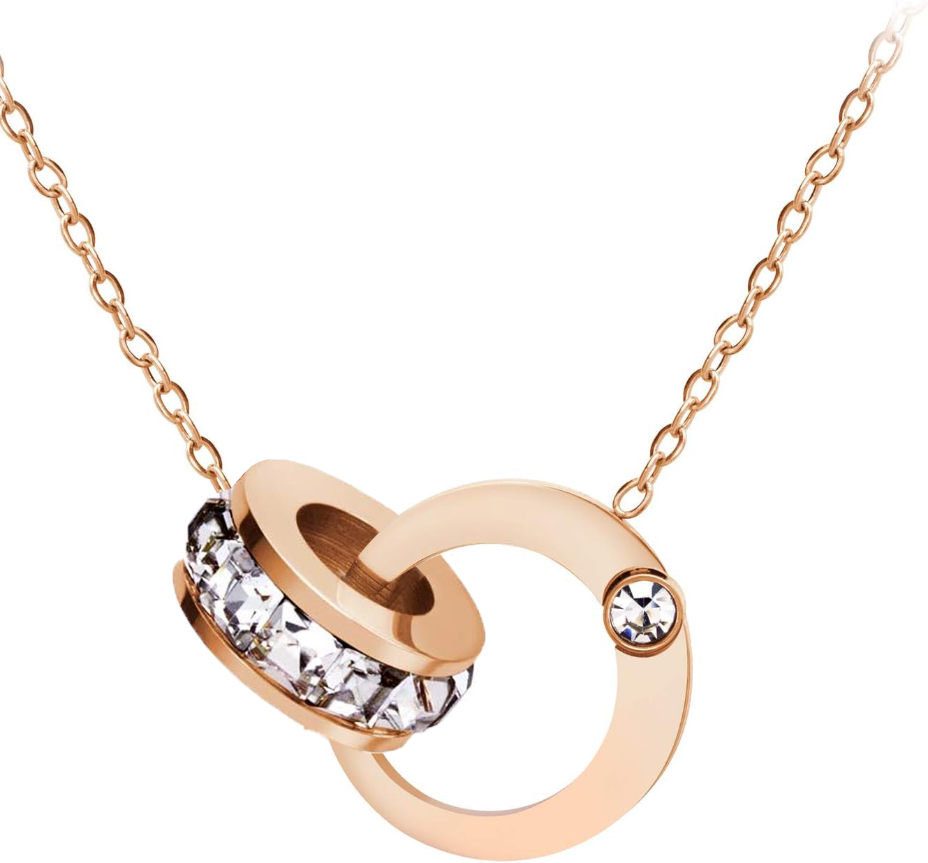 Stainless steel Double Ring Necklace