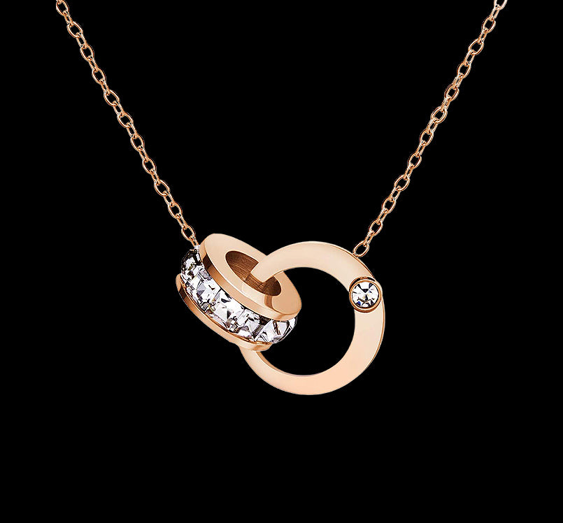 Stainless Steel Interlocking Rings Necklace