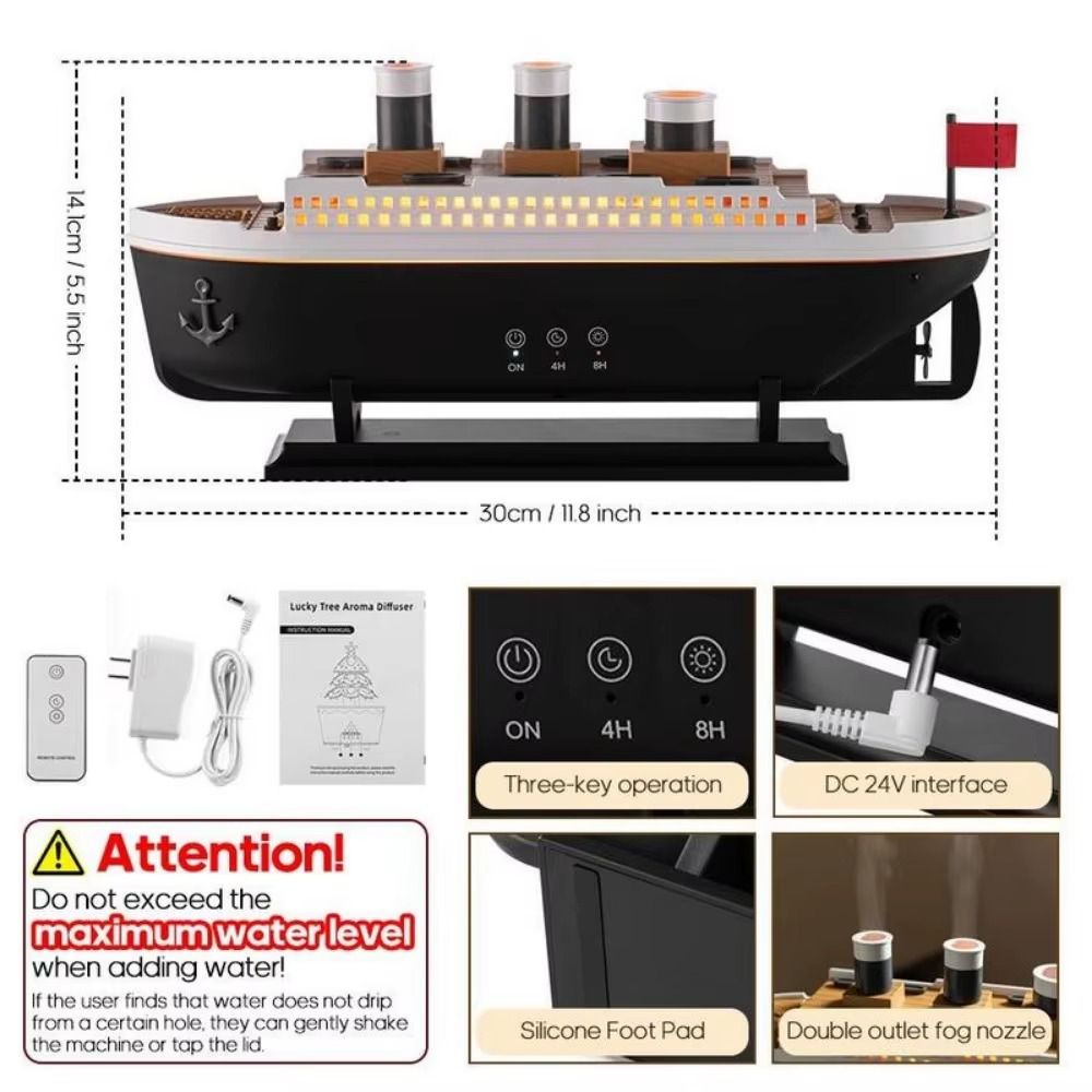 Premium Titanic Ship Air Humidifier With Remote Control